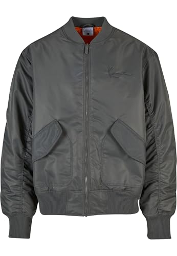 Karl Kani Small Signature Distressed Bomber Jacket Anthracite, L von Karl Kani