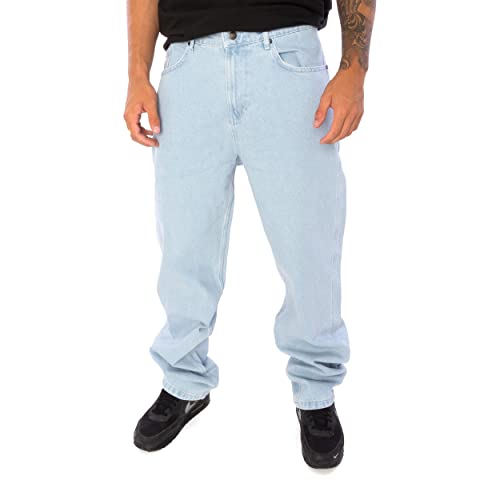 Karl Kani Small Signature Tapered Five Pocket Denim Jeans Bleach Blue M von Karl Kani