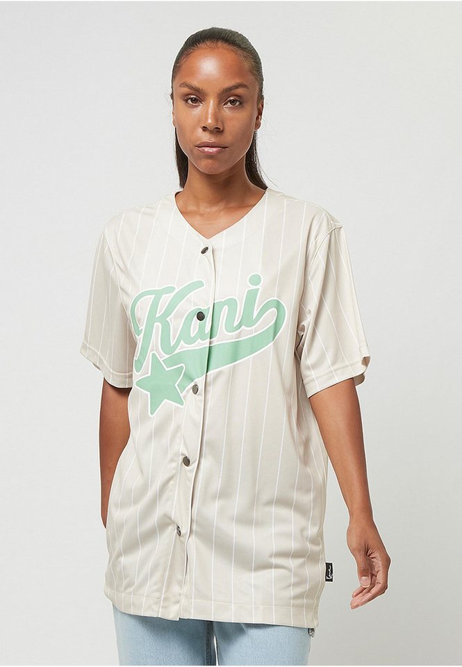 Karl Kani T-Shirt Karl Kani Woven Signature Pinstripe Baseballshirt (1-tlg) von Karl Kani