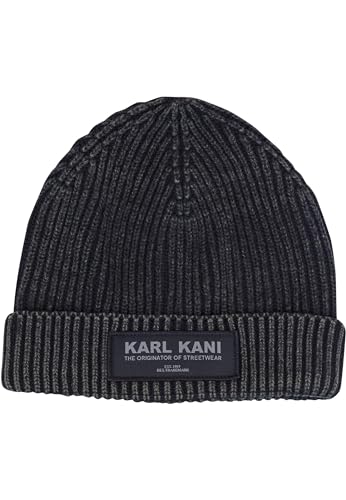 Karl Kani Unisex KA234-023-1 KK Woven Bold Washed Beanie Black, one Size von Karl Kani