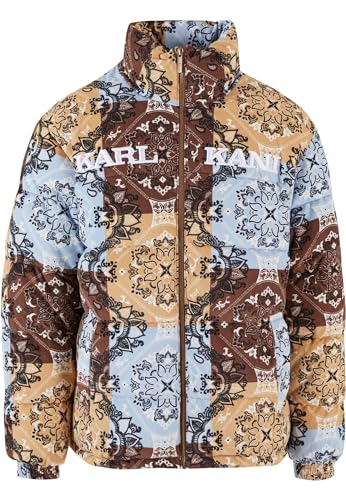 Karl Kani Unisex KM233-035-2 KK Retro Paisley Corduroy Puffer Jacket L light blue/multicolor von Karl Kani