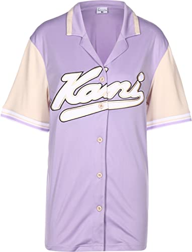 Karl Kani Varsity Block Baseball Kurzarmhemd Purple/Light Sand S von Karl Kani