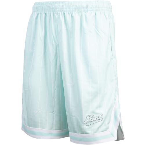Karl Kani Varsity Logo Pinstripe Shorts (DE/NL/SE/PL, Alphanumerisch, M, Regular, Regular, türkis) von Karl Kani