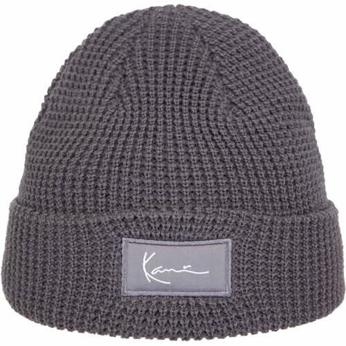 Karl Kani Waffle Beanie Wintermütze (DE/NL/SE/PL, Alphanumerisch, Einheitsgröße, Anthracite) von Karl Kani