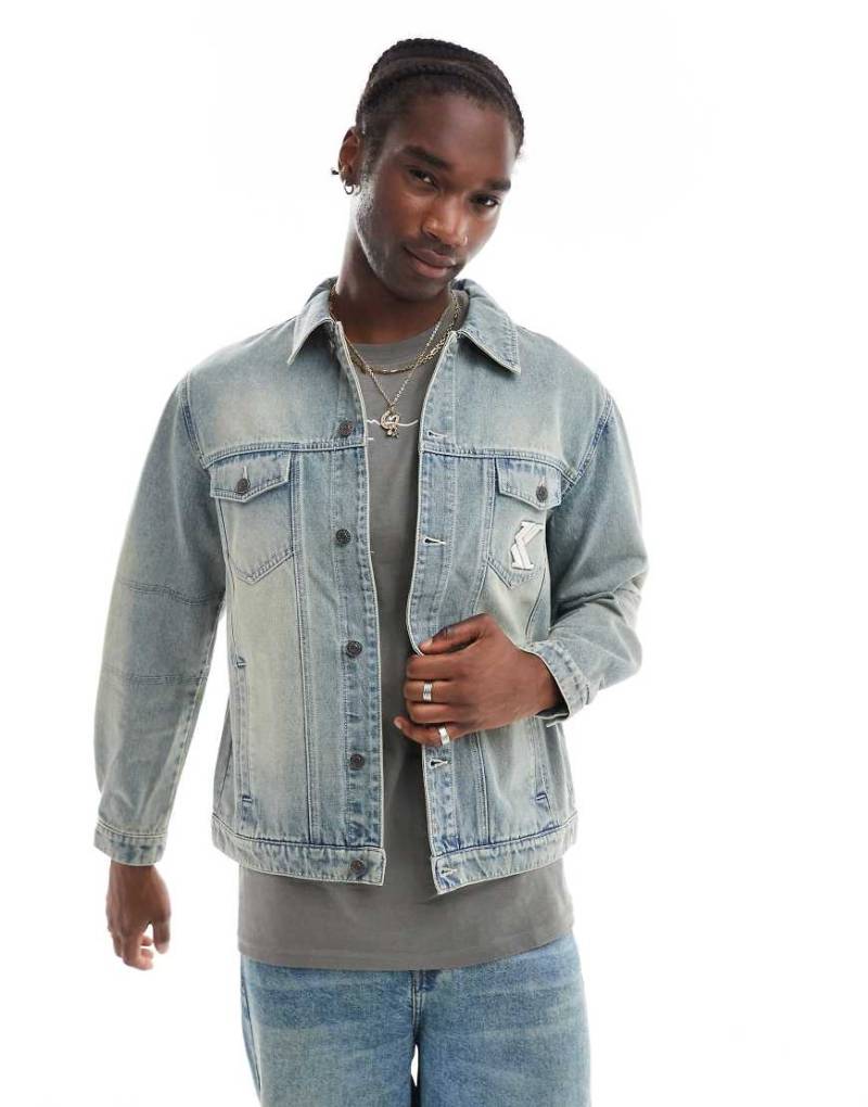 Karl Kani - Wattierte Jeansjacke in Blau von Karl Kani
