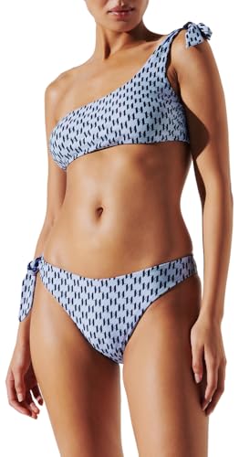 Karl Lagerfeld B.V Women's Monogram ONE Shoulder TIE TOP, Karl Lagerfeld All Over Print Blue MID Indigo, M von Karl Lagerfeld B.V