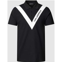 Karl Lagerfeld Beachwear Poloshirt mit Logo-Print in Black, Größe M von Karl Lagerfeld Beachwear