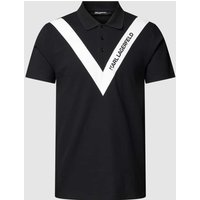 Karl Lagerfeld Beachwear Poloshirt mit Logo-Print in Black, Größe S von Karl Lagerfeld Beachwear