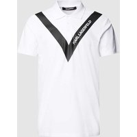 Karl Lagerfeld Beachwear Poloshirt mit Logo-Print in Weiss, Größe M von Karl Lagerfeld Beachwear