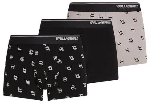 Karl Lagerfeld, Men's, Ikon All-Over-Print Trunk (3 Pack), Karl dot-ash Black, L von Karl Lagerfeld International B.V