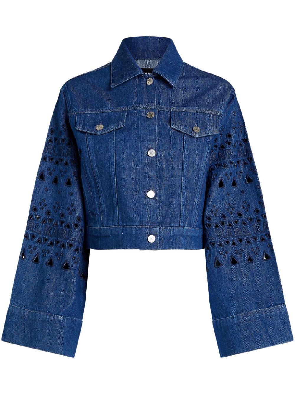 Karl Lagerfeld Jeans Jeansjacke mit Lochstickerei - Blau von Karl Lagerfeld Jeans