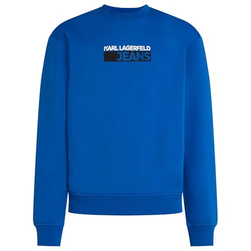 Karl Lagerfeld Jeans Herren Regular Logo Sweat Normale Passform, Blau, M von KARL LAGERFELD JEANS