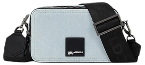 Karl Lagerfeld Jeans Damen Box Logo Camera Bag Denim Blau, One size von KARL LAGERFELD JEANS