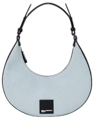 Karl Lagerfeld Jeans, Damen, Box Logo Halfmoon Bag, Hellblau, Einheitsgröße von KARL LAGERFELD JEANS