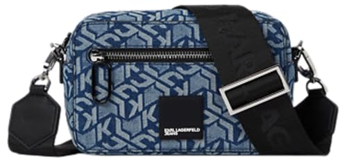 Karl Lagerfeld Jeans Women's Box Logo Soft Crossbody Mono All Over Print Cross Body, Monogram Blue von Karl Lagerfeld Jeans