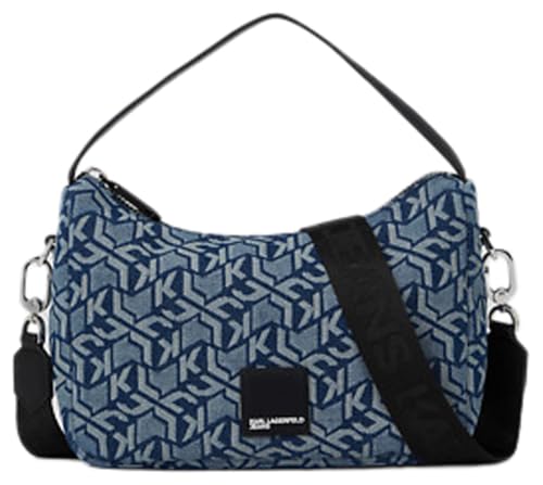 Karl Lagerfeld Jeans, Damen, Box Logo Soft Mini Hobo, Monogram Blue, Einheitsgröße von KARL LAGERFELD JEANS
