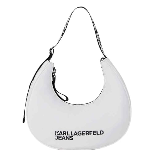 Karl Lagerfeld Jeans Women's Essential Nylon Moon Shoulder Bag, White Karl Lagerfeld Jeans Women's Essential Nylon Moon Shoulder Bag, White von Karl Lagerfeld Jeans