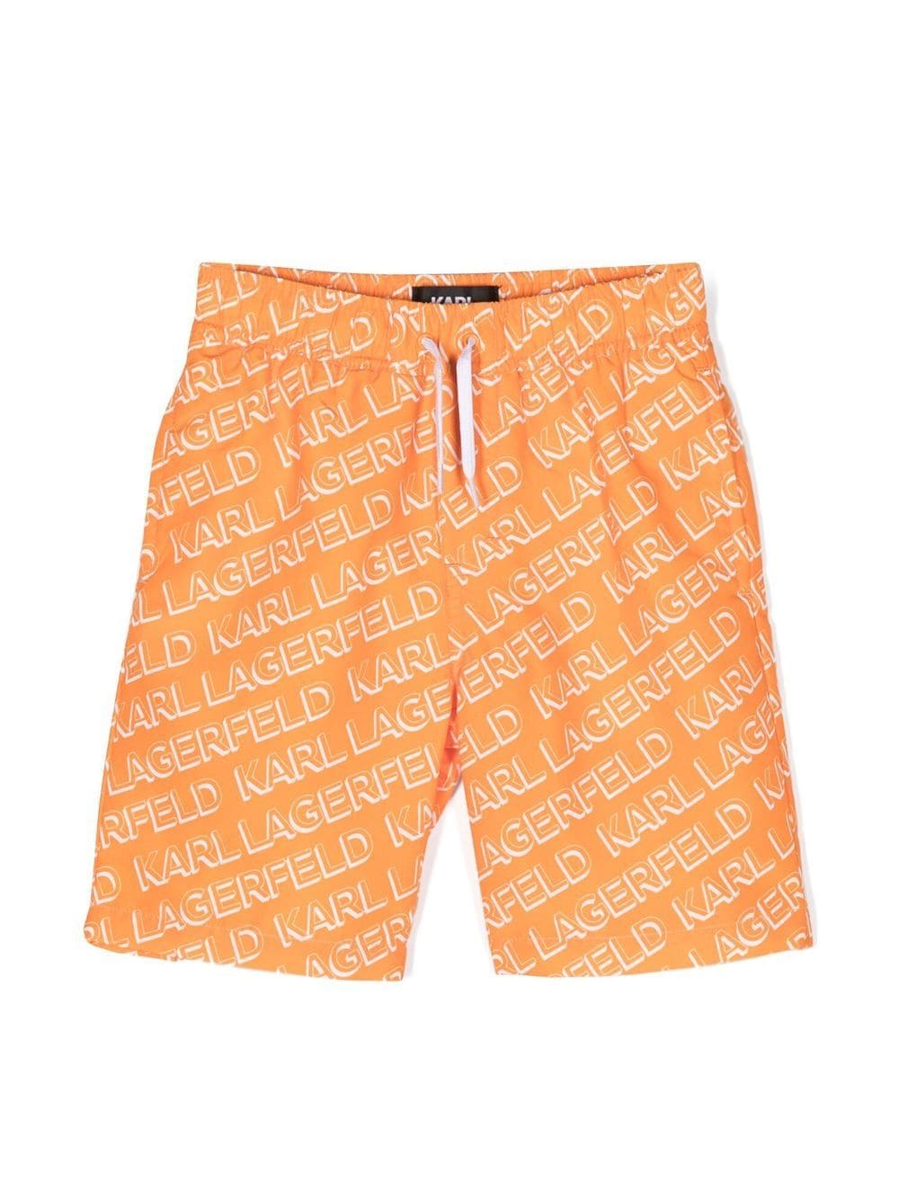 Karl Lagerfeld Kids Badeshorts mit Logo-Print - Orange von Karl Lagerfeld Kids