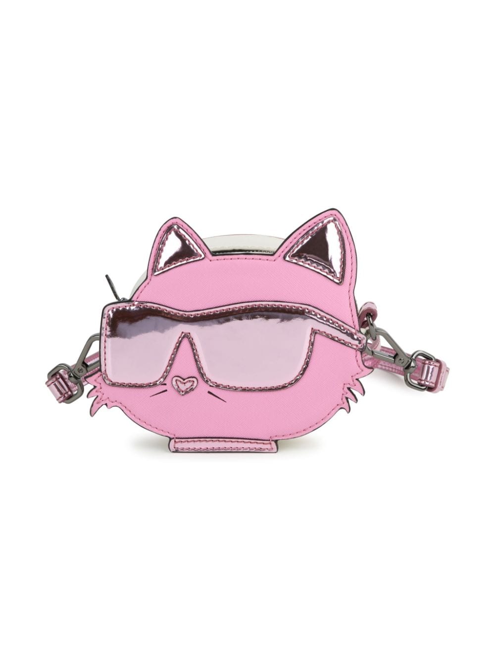 Karl Lagerfeld Kids Choupette Schultertasche im Metallic-Look - Rosa von Karl Lagerfeld Kids