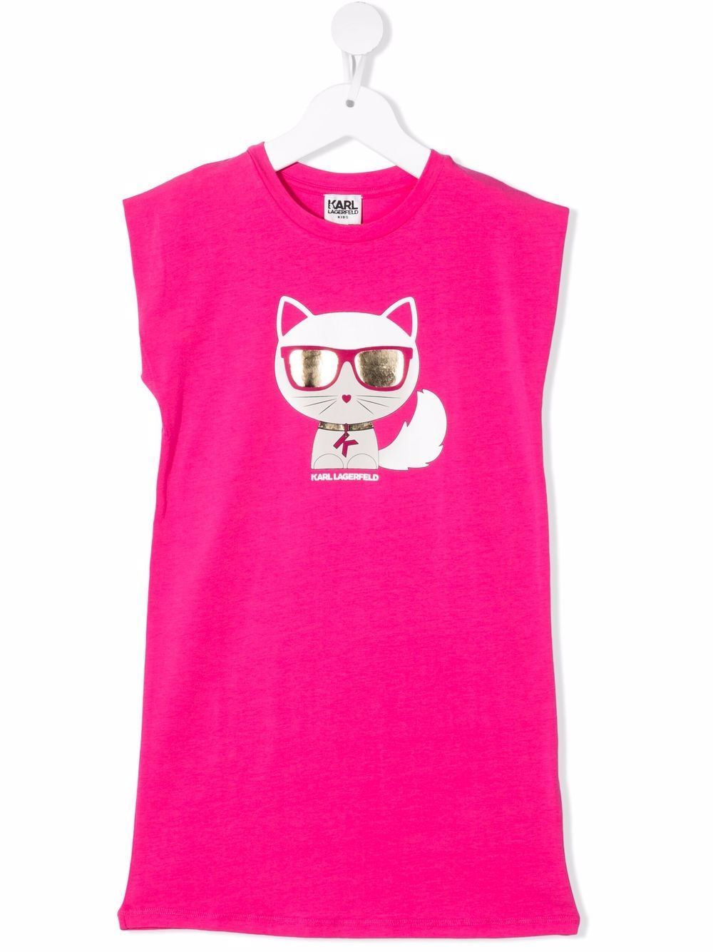 Karl Lagerfeld Kids T-Shirtkleid mit Choupette-Print - Rosa von Karl Lagerfeld Kids