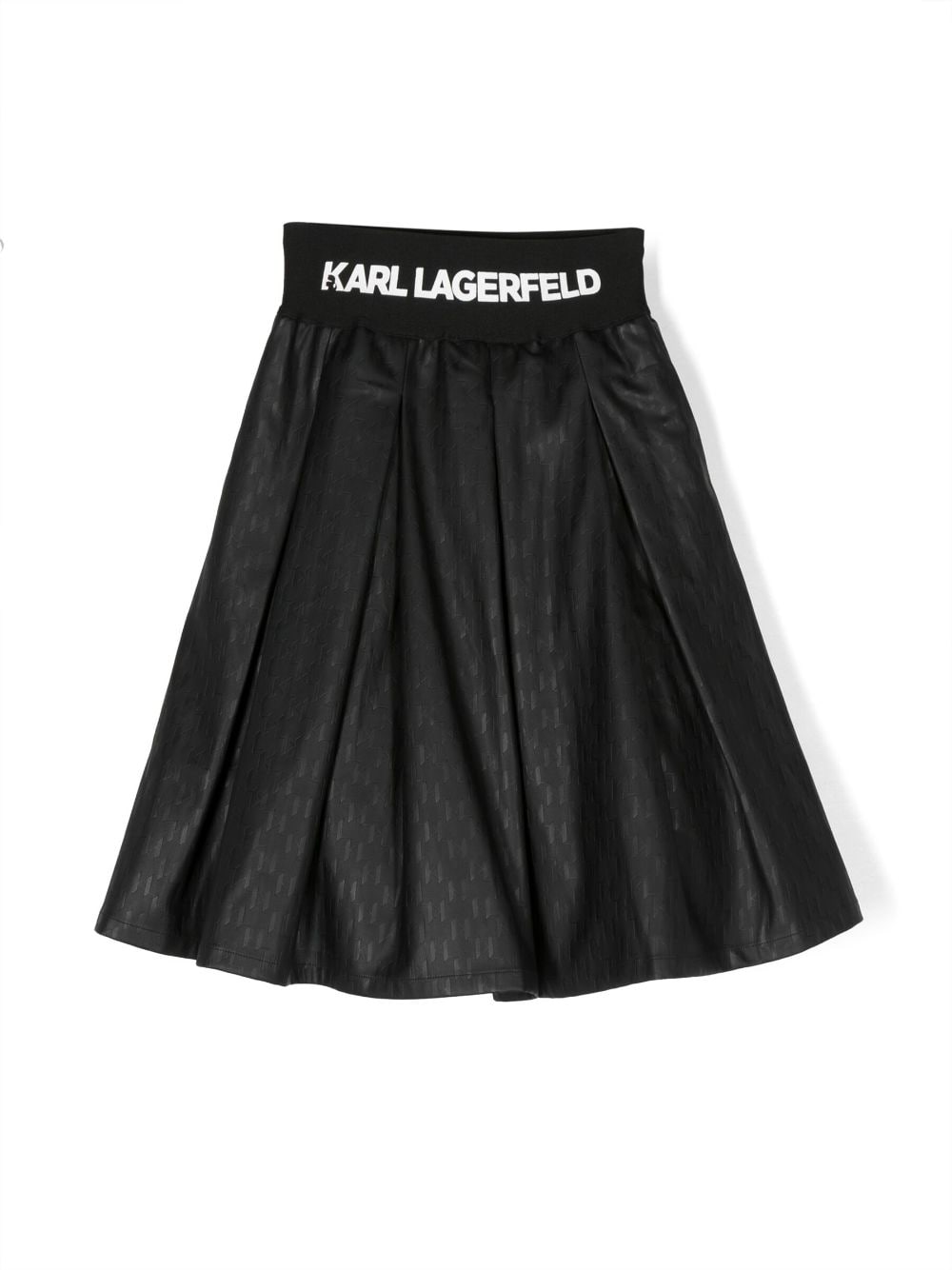 Karl Lagerfeld Kids Faltenrock mit Logo-Prägung - Schwarz von Karl Lagerfeld Kids