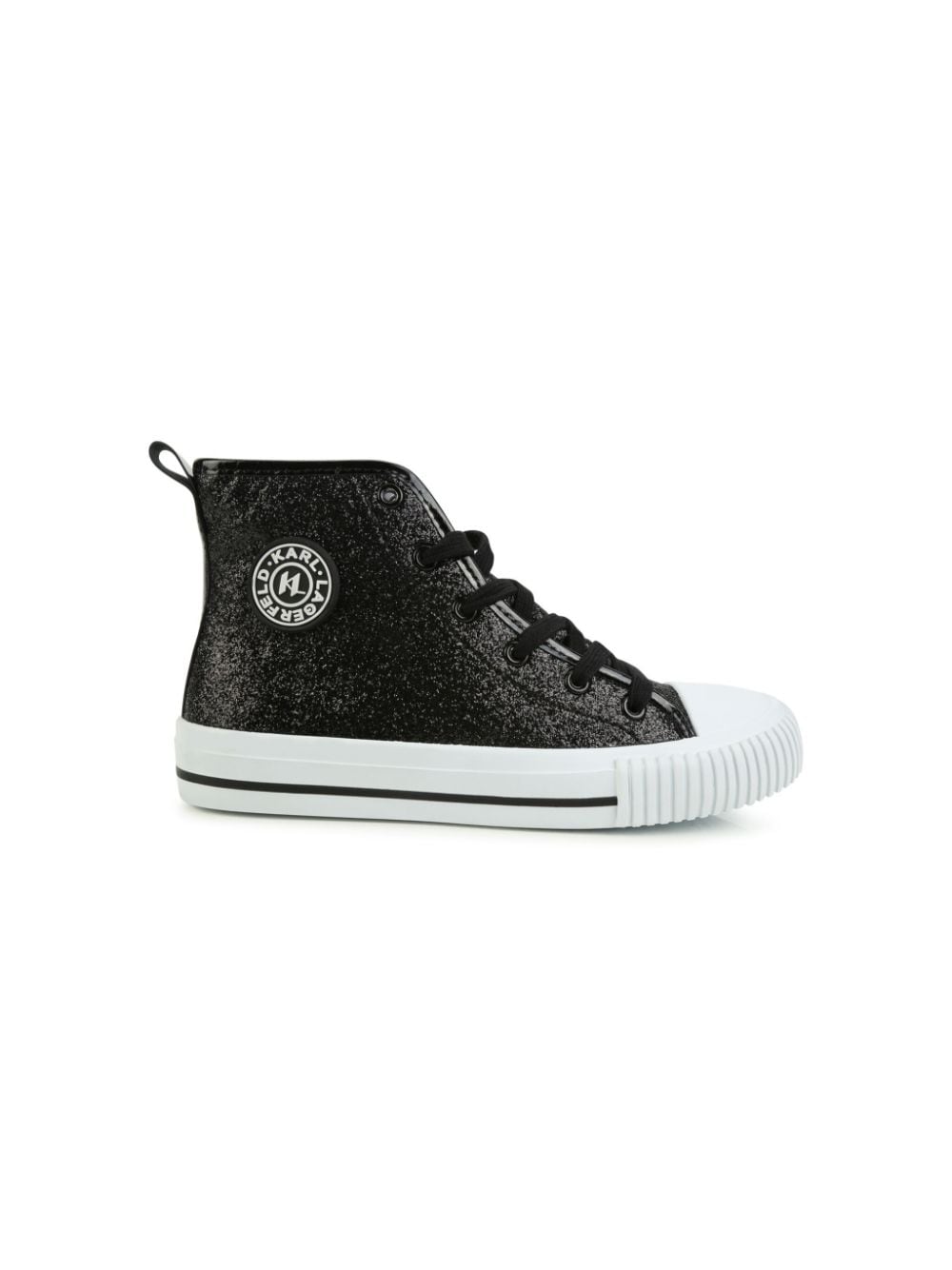 Karl Lagerfeld Kids High-Top-Sneakers mit Glitter-Detail - Schwarz von Karl Lagerfeld Kids