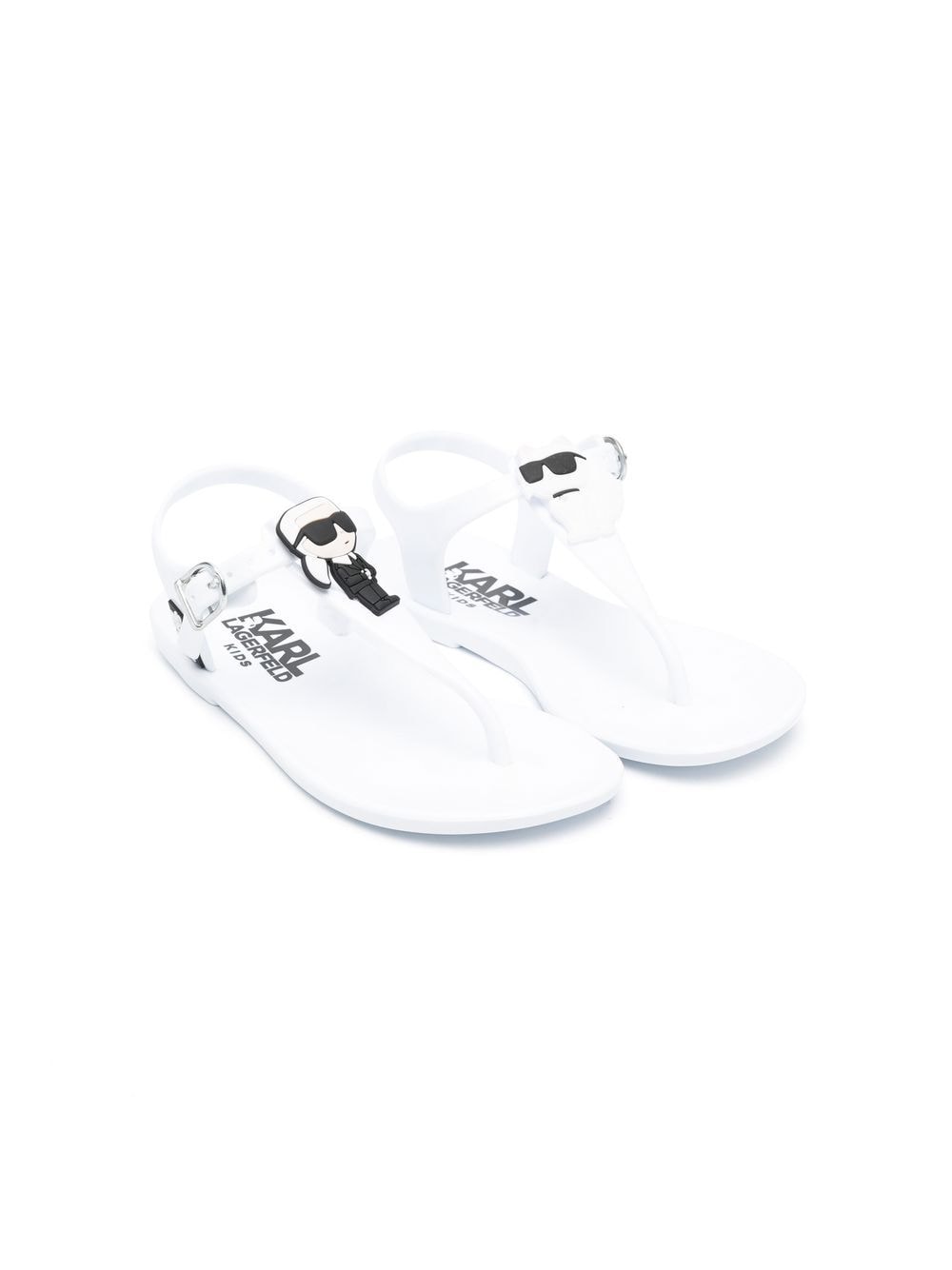 Karl Lagerfeld Kids Sandalen mit Glanzoptik - Weiß von Karl Lagerfeld Kids