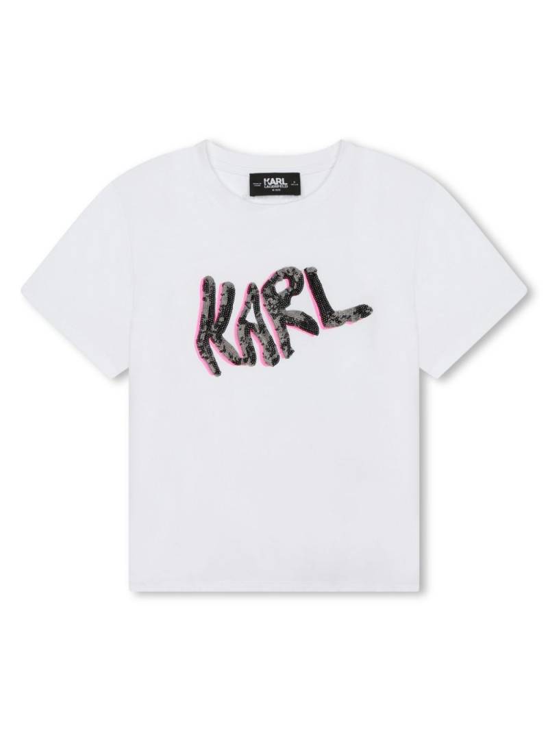 Karl Lagerfeld Kids T-Shirt mit Logo-Verzierung - Weiß von Karl Lagerfeld Kids