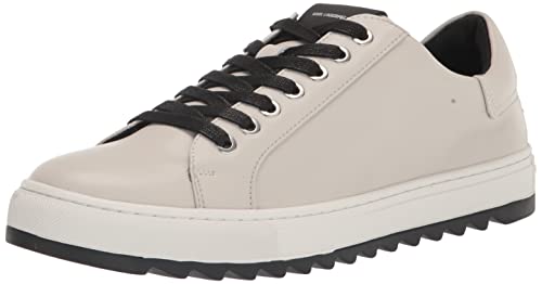 KARL LAGERFELD Herren Leather Two Tone Low Top Sole Sneaker, Cement, 44 EU von KARL LAGERFELD