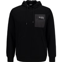 KARL LAGERFELD Herren Hoodie schwarz Baumwolle unifarben von Karl Lagerfeld