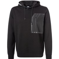 KARL LAGERFELD Herren Hoodie schwarz Baumwolle unifarben von Karl Lagerfeld