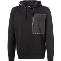 KARL LAGERFELD Herren Hoodie schwarz Baumwolle unifarben von Karl Lagerfeld