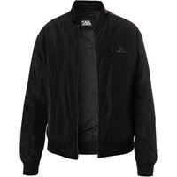 KARL LAGERFELD Herren Blouson Schwarz Mikrofaser unifarben von Karl Lagerfeld