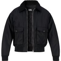 KARL LAGERFELD Herren Blouson schwarz Mikrofaser unifarben von Karl Lagerfeld