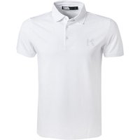 KARL LAGERFELD Herren Polo-Shirt weiß Baumwoll-Jersey von Karl Lagerfeld