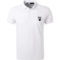 KARL LAGERFELD Herren Polo-Shirt weiß Baumwoll-Jersey von Karl Lagerfeld