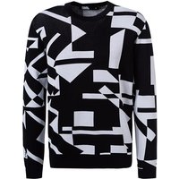 KARL LAGERFELD Herren Pullover schwarz Mikrofaser gemustert von Karl Lagerfeld