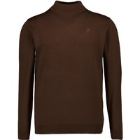 KARL LAGERFELD Herren Stehkragenpullover braun Merinowolle unifarben von Karl Lagerfeld