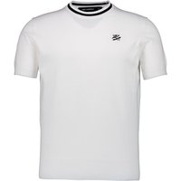KARL LAGERFELD Herren Kurzarmpullover weiß Baumwolle unifarben von Karl Lagerfeld