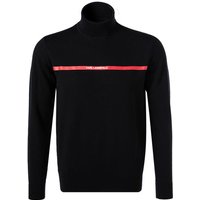 KARL LAGERFELD Herren Rollkragenpullover schwarz Wolle unifarben von Karl Lagerfeld