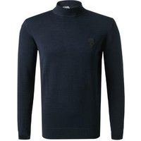 KARL LAGERFELD Herren Stehkragenpullover blau Baumwolle unifarben von Karl Lagerfeld