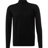 KARL LAGERFELD Herren Stehkragenpullover schwarz Merinowolle unifarben von Karl Lagerfeld