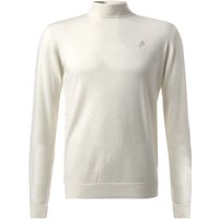 KARL LAGERFELD Herren Stehkragenpullover Weiß Merinowolle unifarben von Karl Lagerfeld