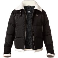 KARL LAGERFELD Herren Steppjacke schwarz Mikrofaser unifarben von Karl Lagerfeld