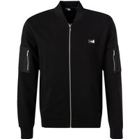 KARL LAGERFELD Herren Sweatjacke schwarz Baumwolle unifarben von Karl Lagerfeld