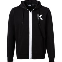 KARL LAGERFELD Herren Sweatjacke schwarz Baumwolle unifarben von Karl Lagerfeld