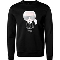 KARL LAGERFELD Herren Sweatshirt schwarz Baumwolle Logo und Motiv von Karl Lagerfeld
