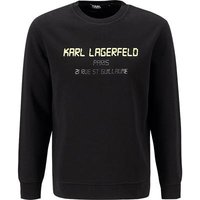 KARL LAGERFELD Herren Sweatshirt schwarz Baumwolle Logo und Motiv von Karl Lagerfeld