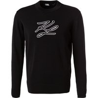 KARL LAGERFELD Herren Sweatshirt schwarz Baumwolle Logo und Motiv von Karl Lagerfeld