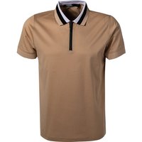 KARL LAGERFELD Herren Zip-Polo beige Baumwoll-Jersey von Karl Lagerfeld